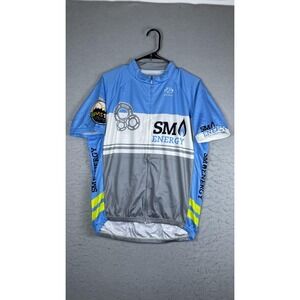 Primal SM Energy BPMS 150 Cycling Jersey Mens XL Blue Gray Full Zip Bike Shirt